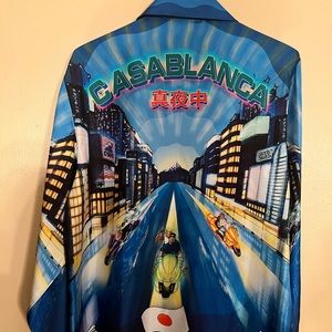 Casablanca Silk Graphic-Print Shirt